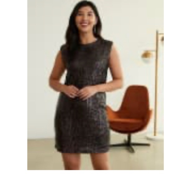 Extended sleeve sequined shift dress - Picture 7 of 7